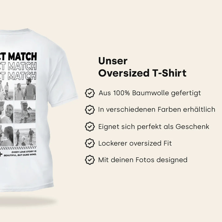 Personalisiertes Oversized T-Shirt "Traumpaar"