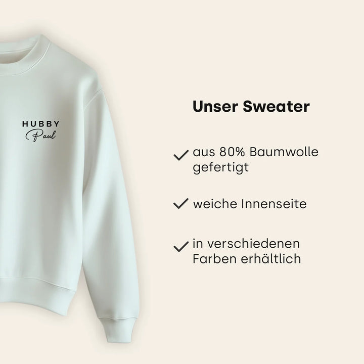 Personalisierter Partnerlook Sweater "Hubby & Wifey"