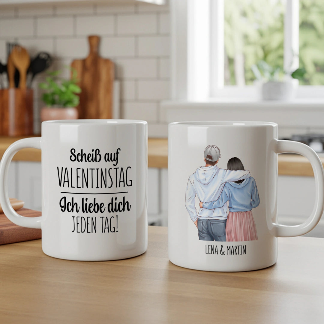Personalisierte Tasse "Valentinstag"