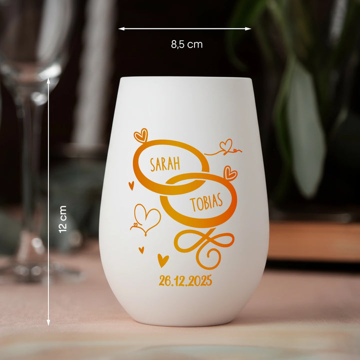 Personalisiertes Windlicht "Ringe"