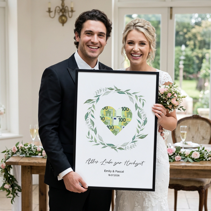 Personalisiertes Geldgeschenk zur Hochzeit "Kranz"