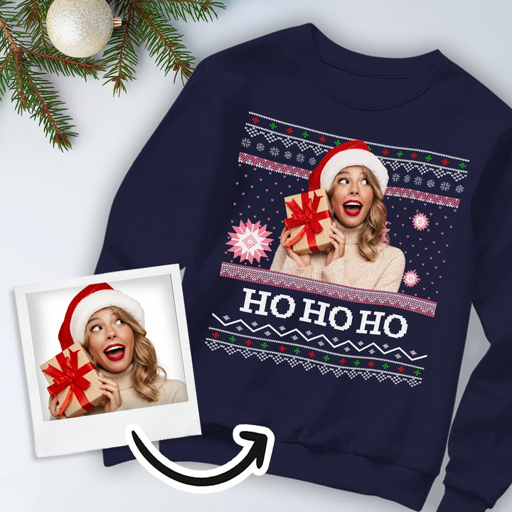 Personalisierter Christmas Sweater "Ho Ho Ho"