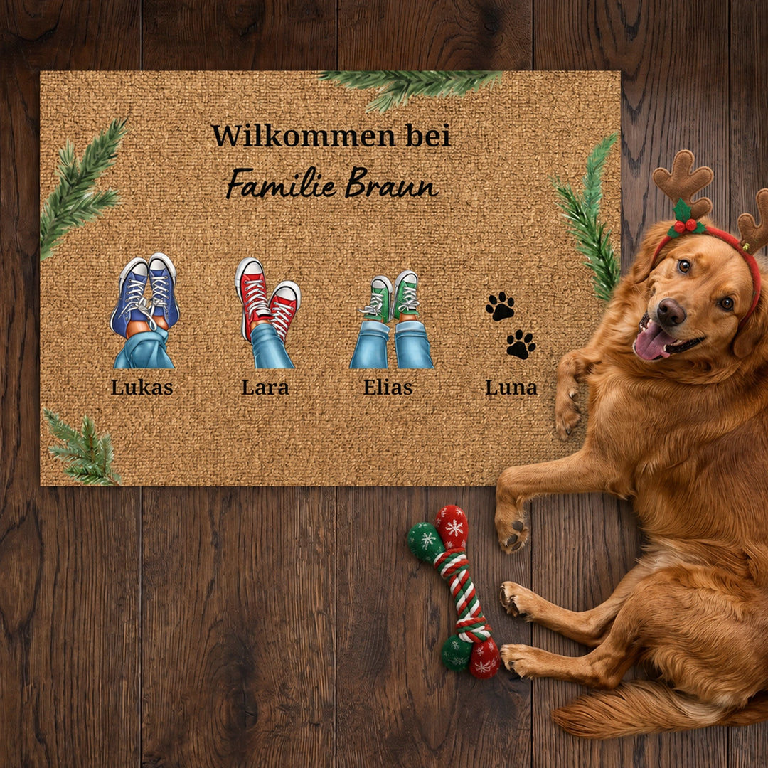 Personalisierte Fußmatte ''Eure Sneaker'' - Weihnachten
