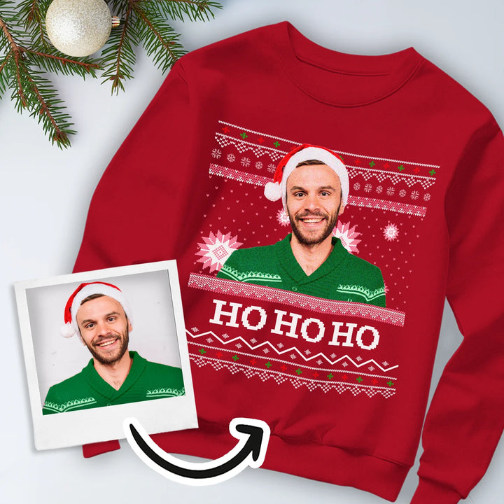 Personalisierter Christmas Sweater "Ho Ho Ho"