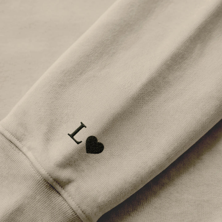 Personalisierte Partner-Hoodies mit Stick "Herz & Initialen"