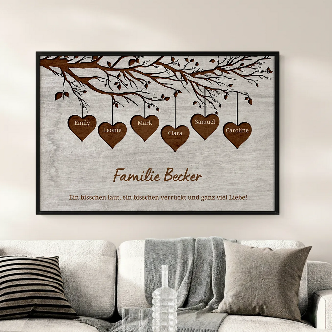 Personalisierte Leinwand "Unsere Familie"