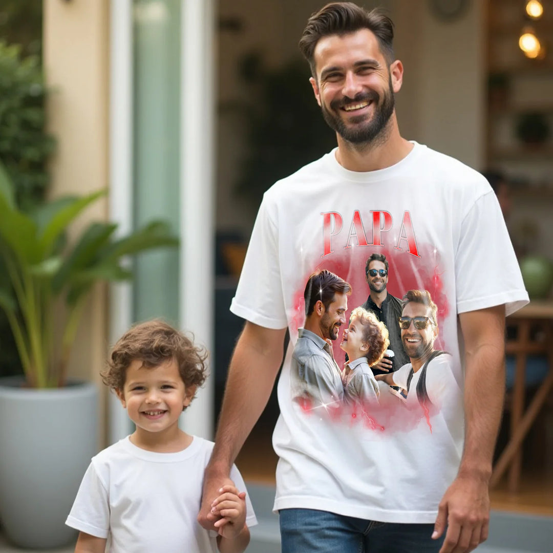 Personalisiertes T-Shirt Vintage Bootleg "DAD"