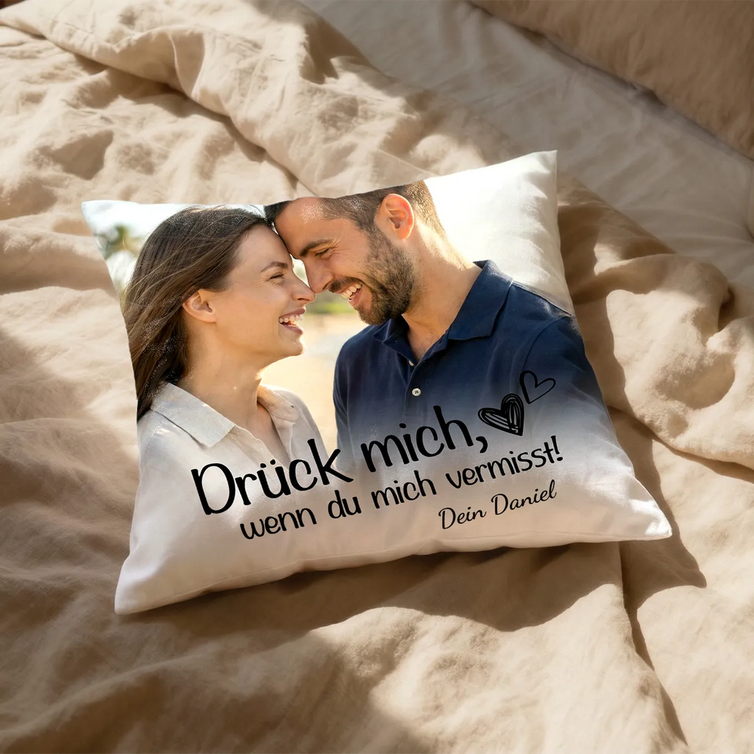 Personalisiertes Kissen "Drück mich"
