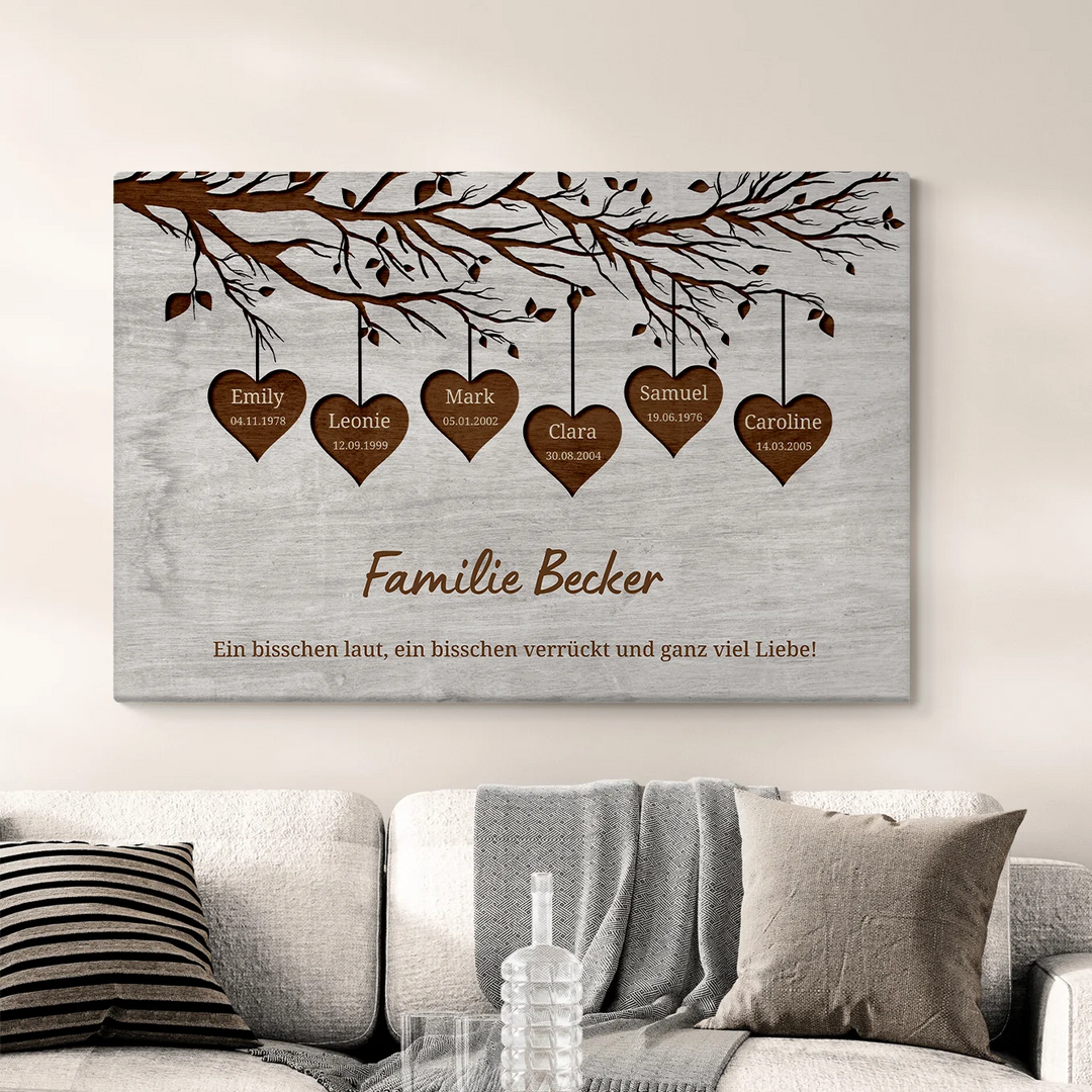 Personalisierte Leinwand "Unsere Familie"