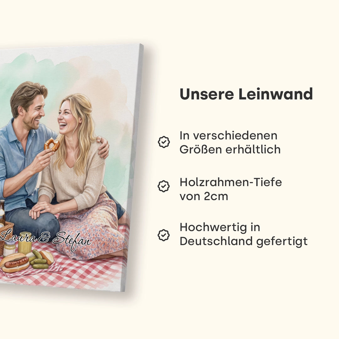 Personalisierte Leinwand "Wasserfarben Couple"
