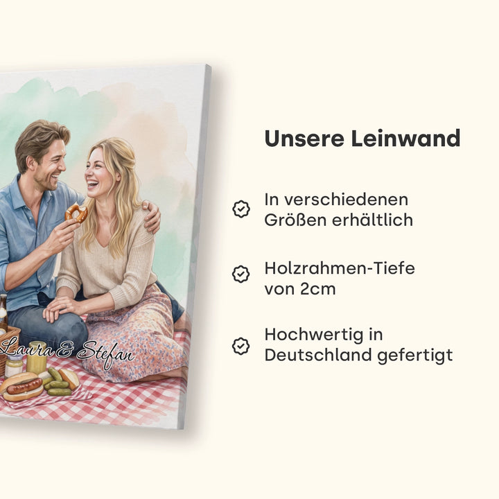 Personalisierte Leinwand "Wasserfarben Couple"
