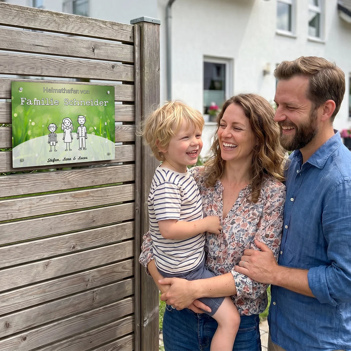 Personalisiertes Türschild "Familie"