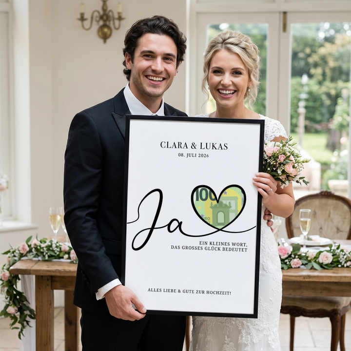 Personalisiertes Geldgeschenk zur Hochzeit "Alles Liebe"