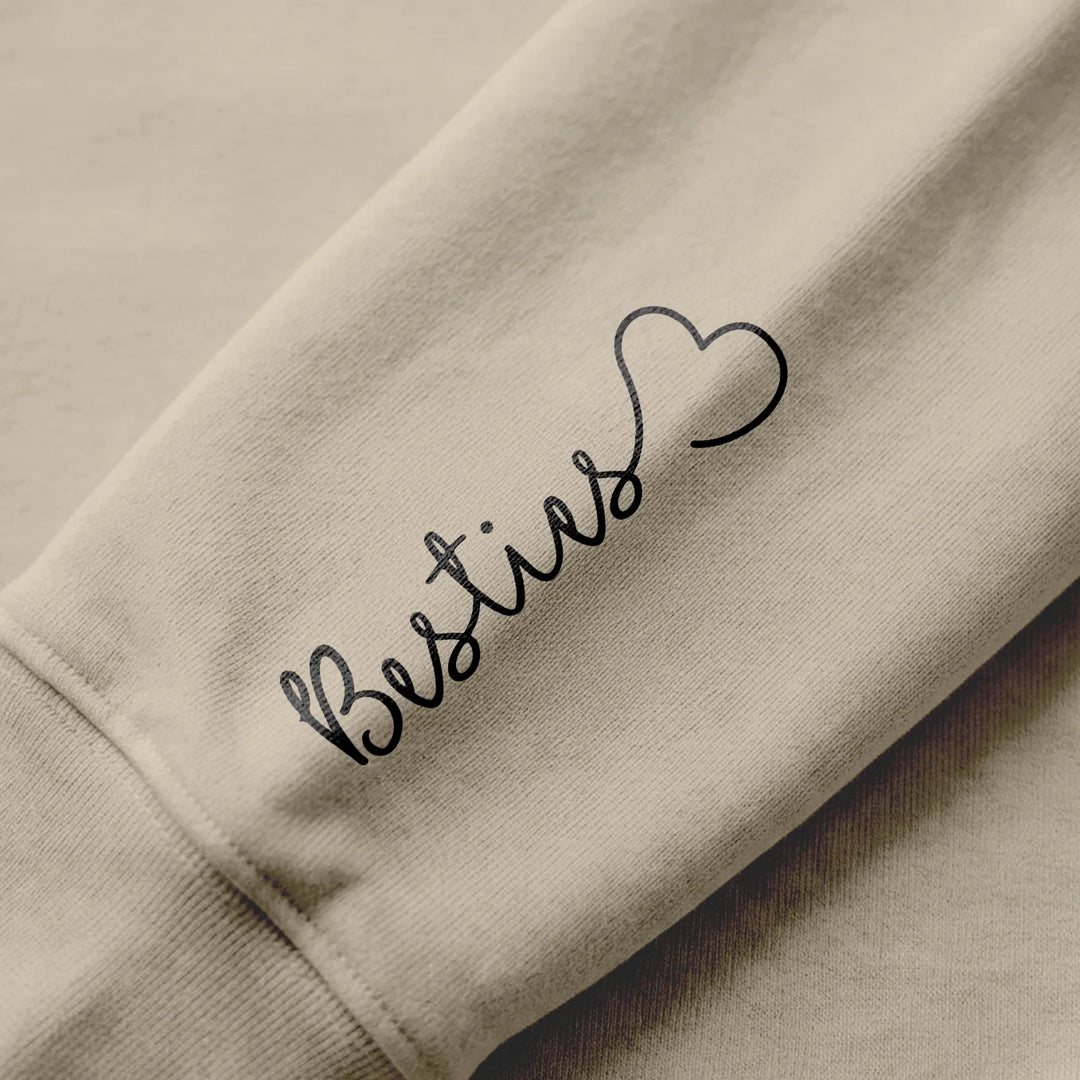 Personalisierte Partnerlook Hoodies “Besties” (mit Ärmeldruck)