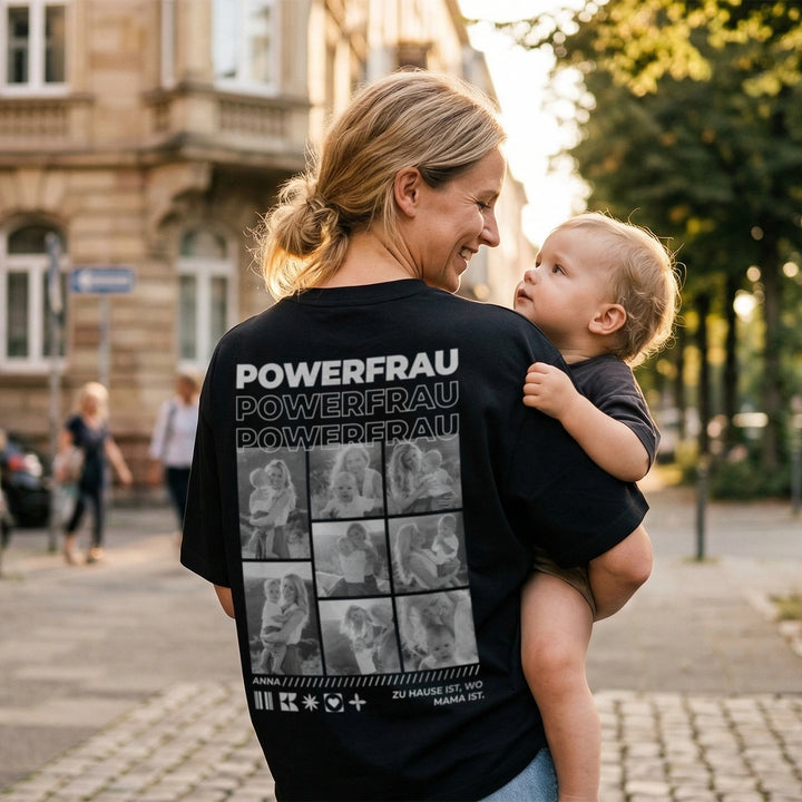Personalisiertes T-Shirt mit Fotos "Mama"