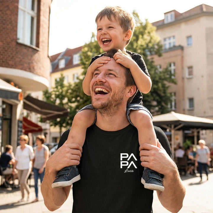 Personalisiertes Papa T-Shirt "Modern"