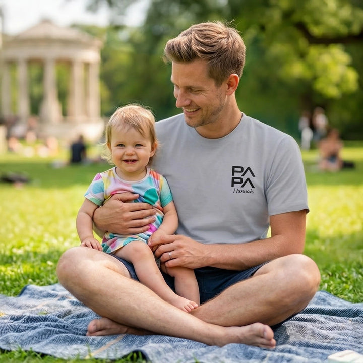 Personalisiertes Papa T-Shirt "Modern"