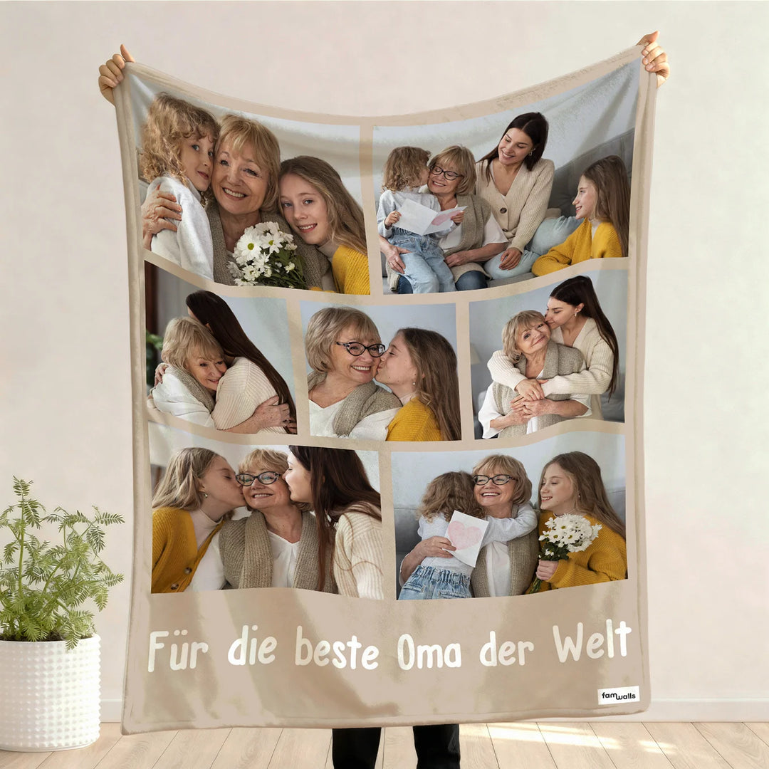 Personalisierte Decke "Foto Oma"