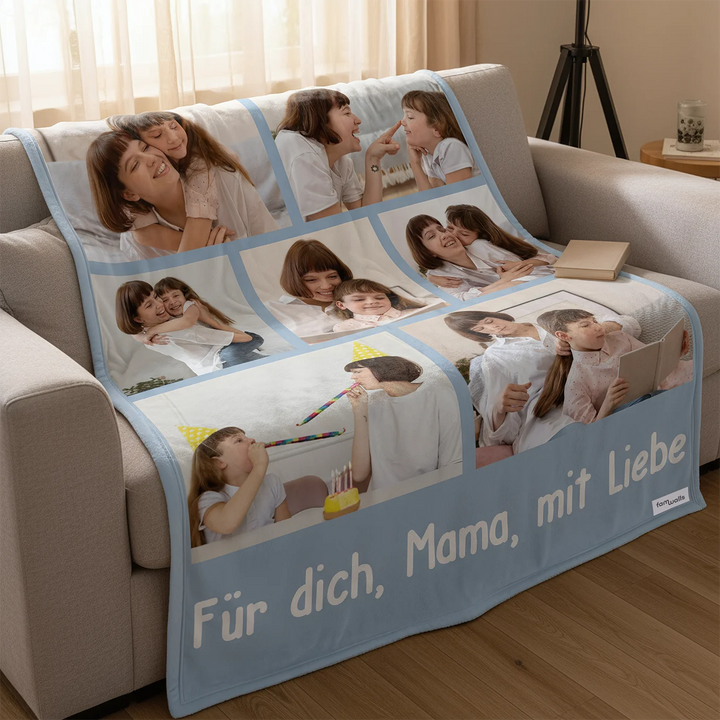Personalisierte Decke Foto "Mama"