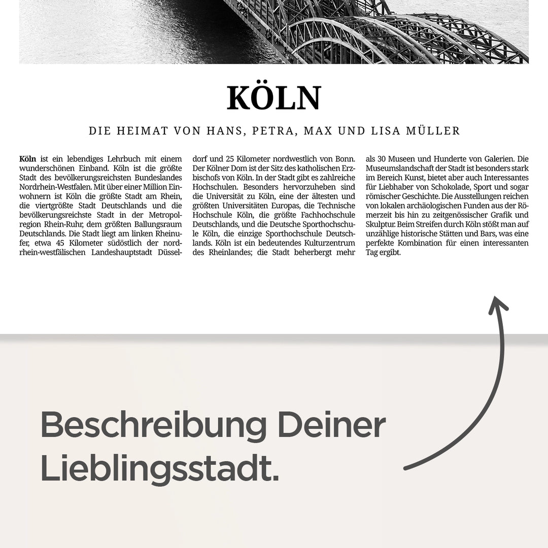 Personalisiertes Poster "Köln"