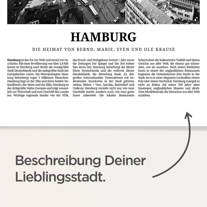 Personalisiertes Poster "Hamburg"