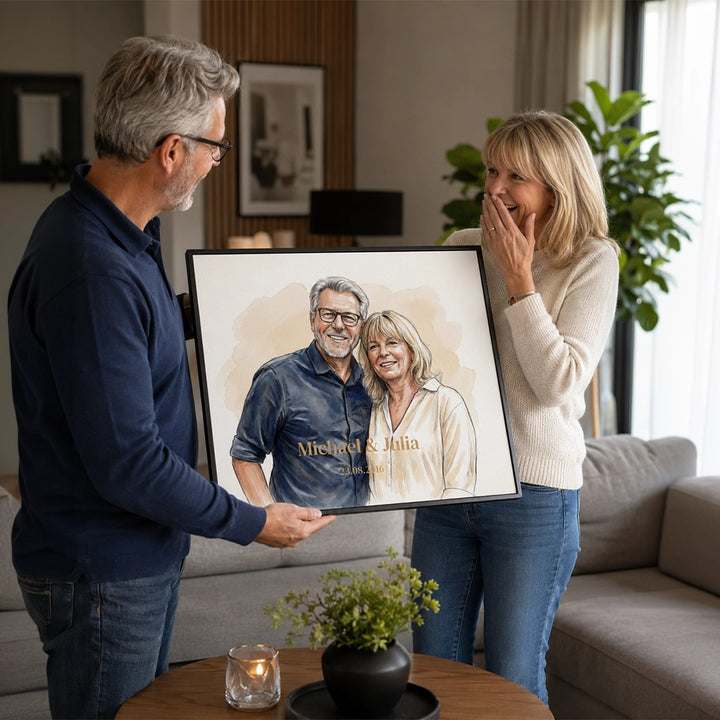 Personalisiertes Poster Aquarell "Euer Foto" - famwalls