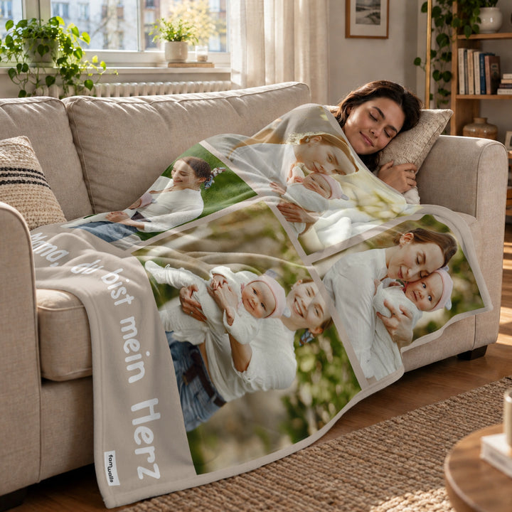 Personalisierte Decke Foto "Mama"