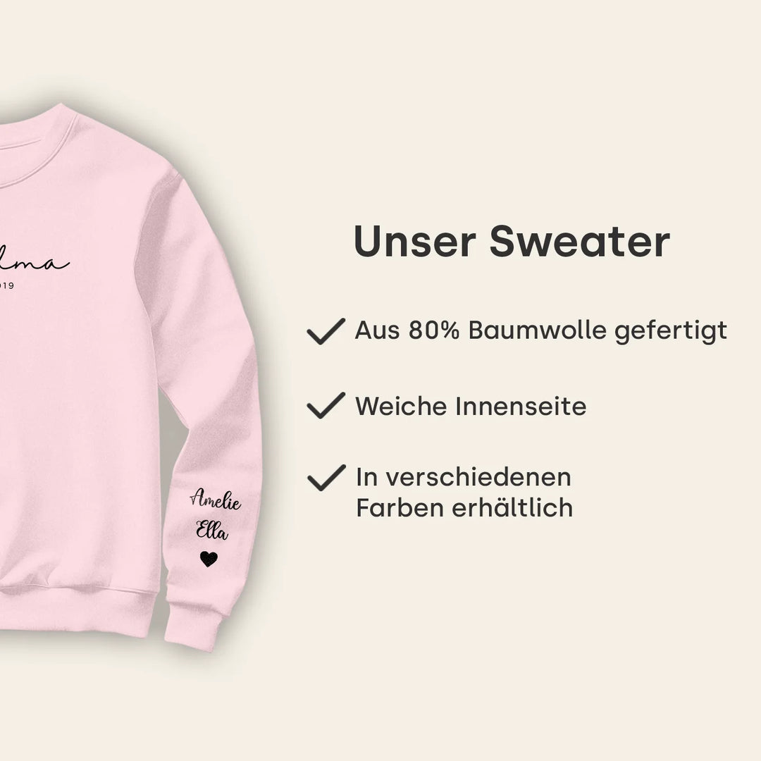 Personalisierter Sweater mit Namen "Oma"