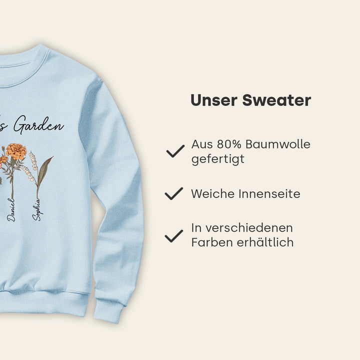 Personalisierter Sweater "Omas Garten"