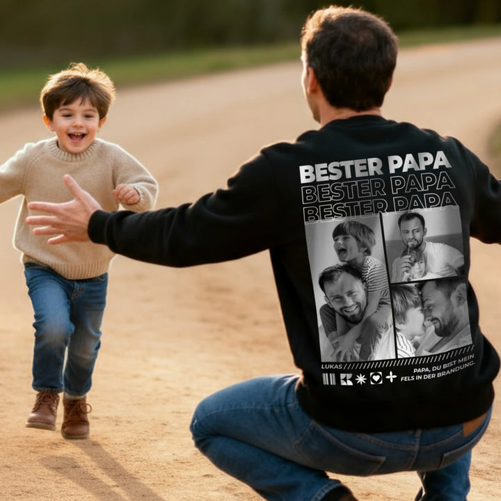 Personalisierter Sweater "Papa" mit Fotos