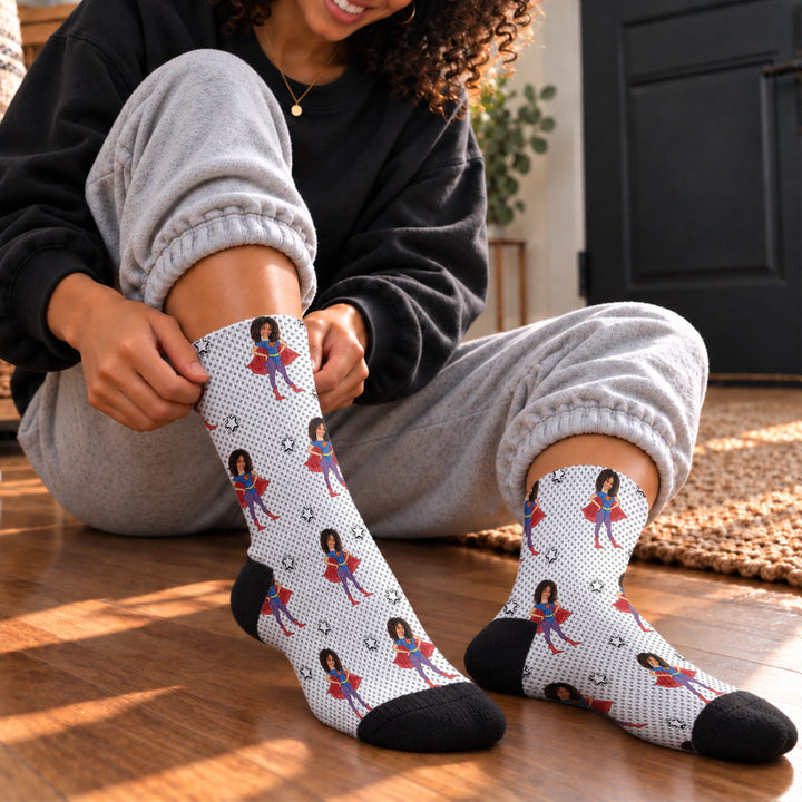 Personalisierte Socken "Superheldin"