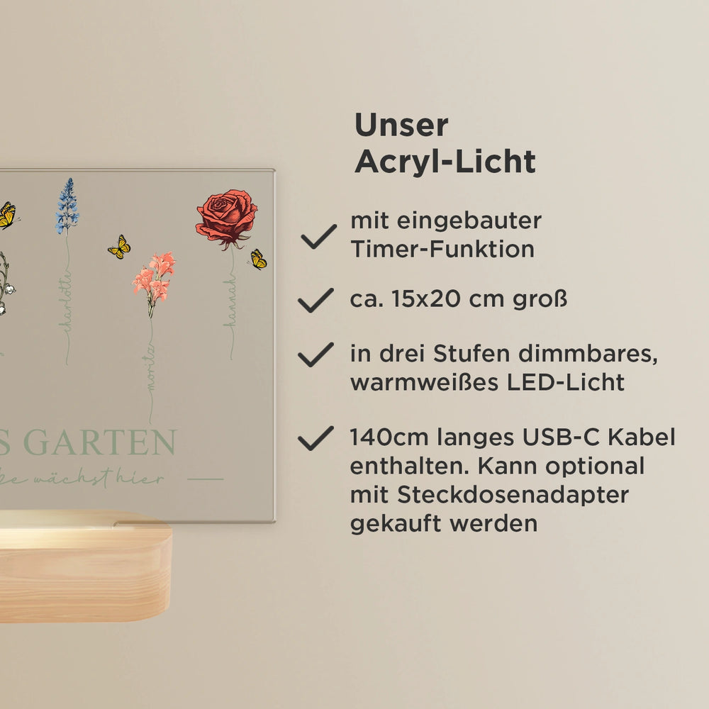Personalisiertes Glowlight  "Omas Garten"