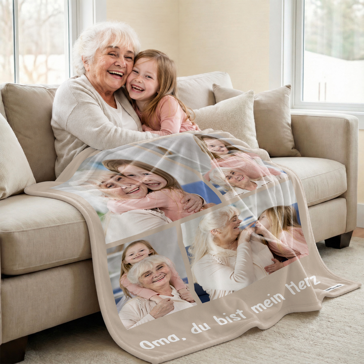 Personalisierte Decke "Foto Oma"