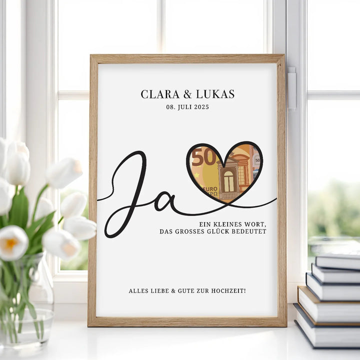Personalisiertes Geldgeschenk zur Hochzeit "Alles Liebe"