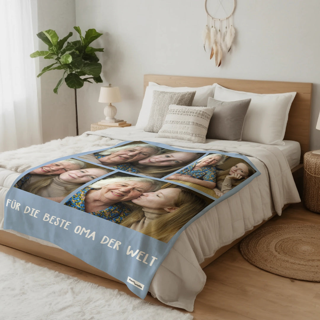 Personalisierte Decke "Foto Oma"