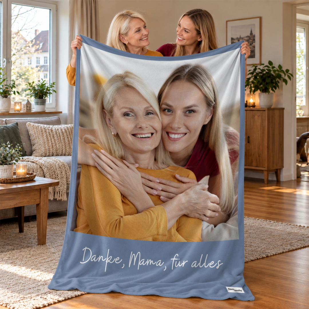 Personalisierte Decke Foto "Mama"