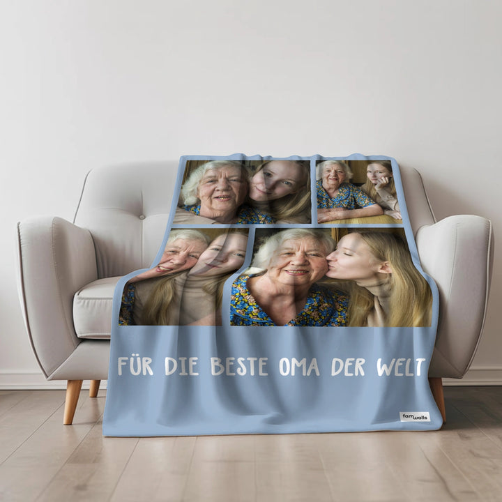 Personalisierte Decke "Foto Oma"