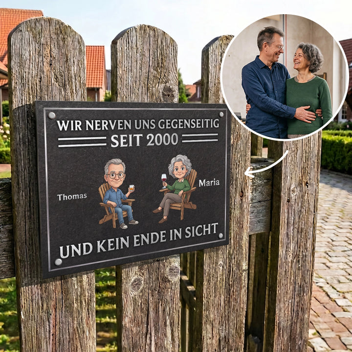 Personalisiertes Türschild "Wir nerven uns gegenseitig"