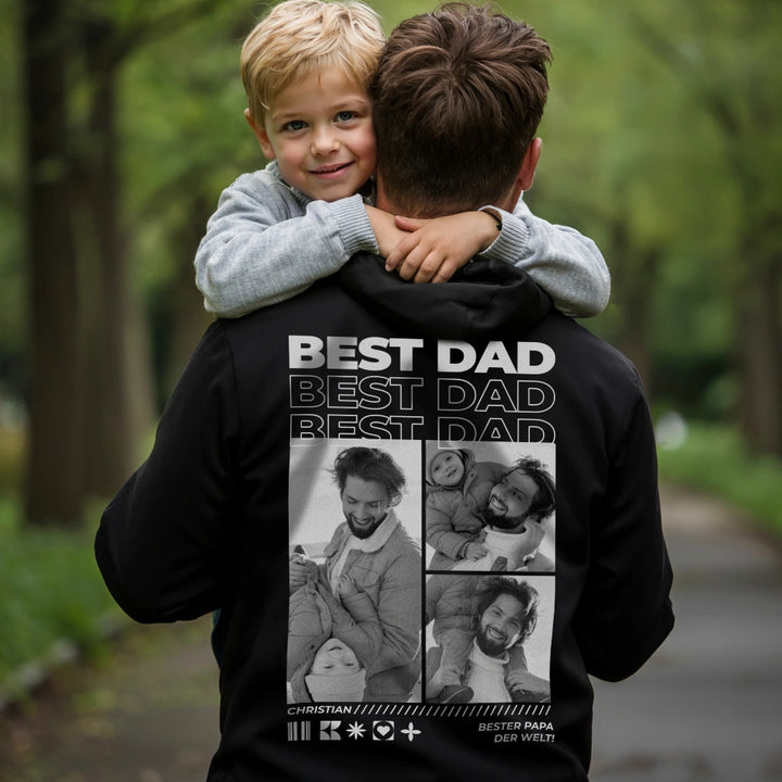 Personalisierter Hoodie mit Fotos "Papa"