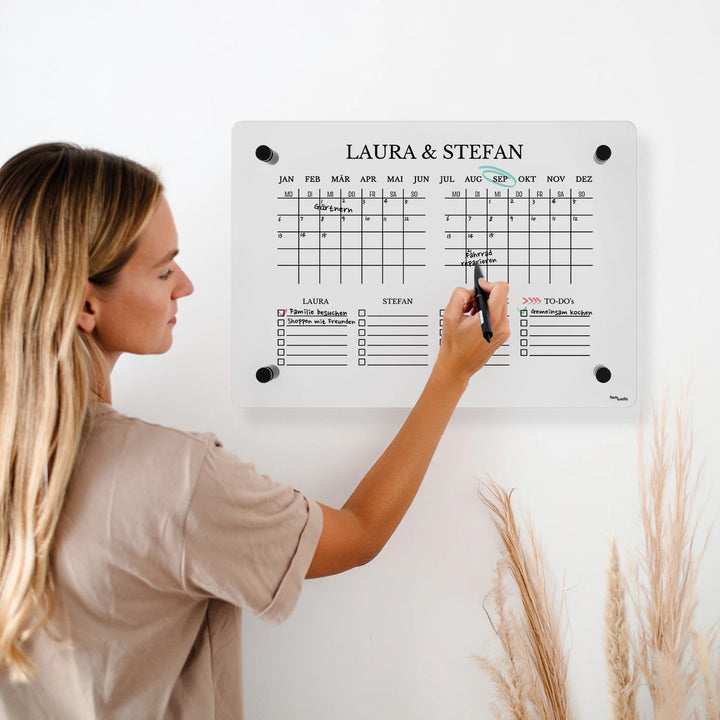 Personalisierter Wochenplaner Acryl "Paar"