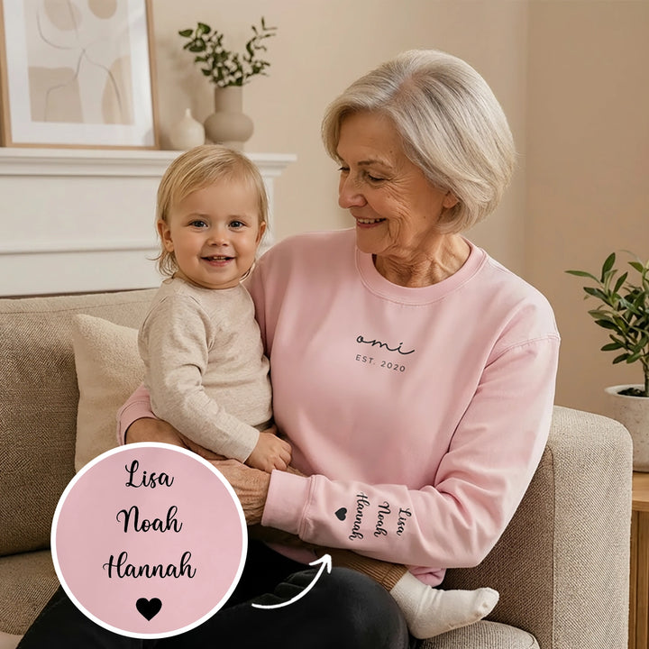 Personalisierter Sweater mit Namen "Oma"