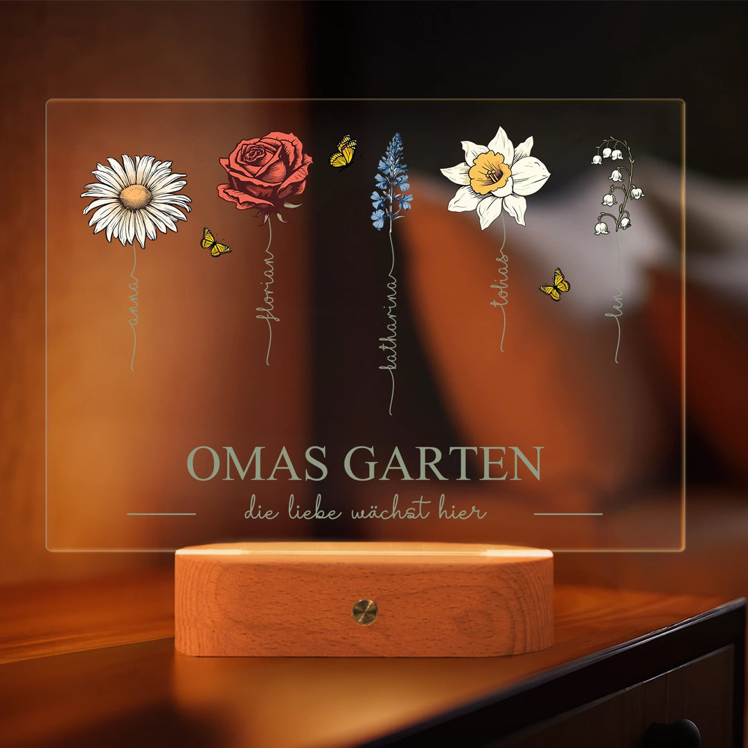 Personalisiertes Glowlight  "Omas Garten"