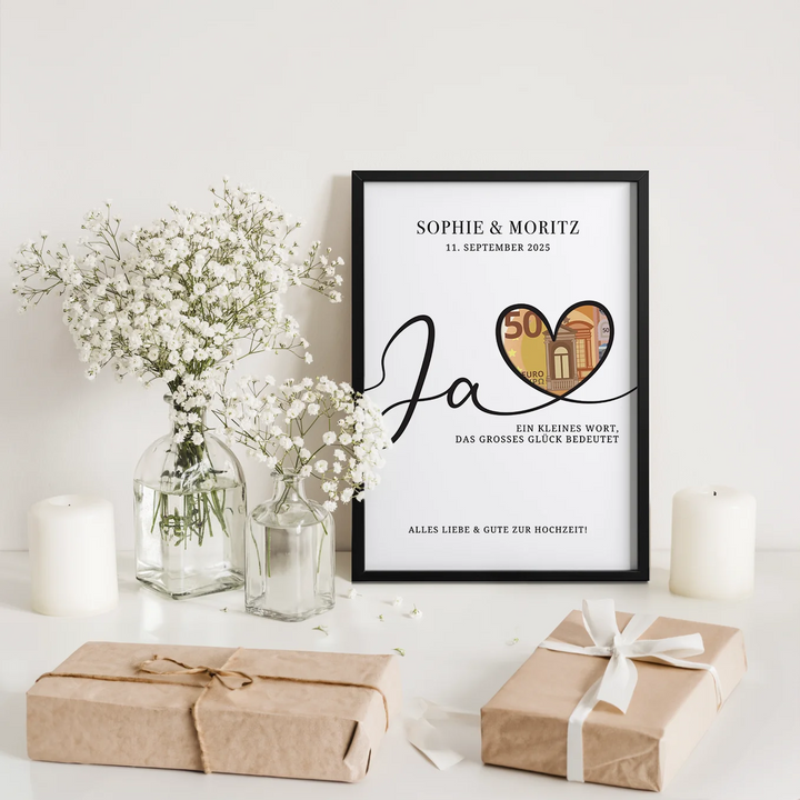Personalisiertes Geldgeschenk zur Hochzeit "Alles Liebe"