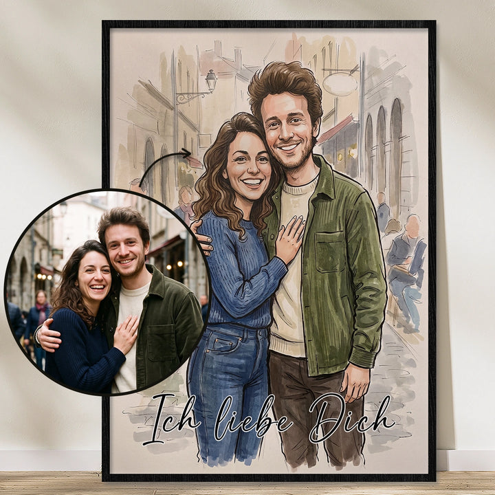 Personalisiertes Poster "Couple Sketch"