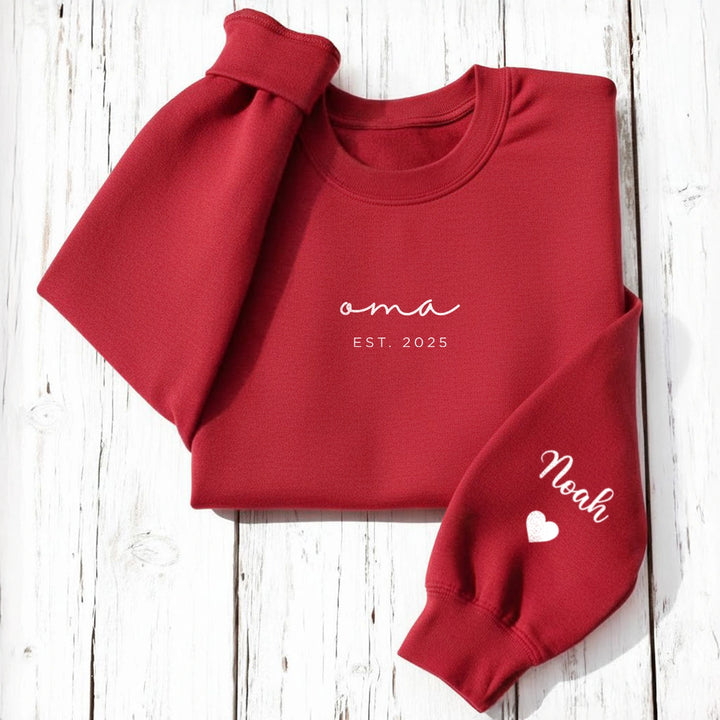 Personalisierter Sweater mit Namen "Oma"