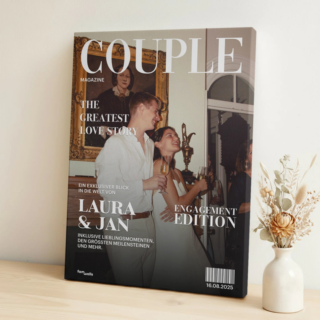 Personalisierte Leinwand "Couple Magazine"
