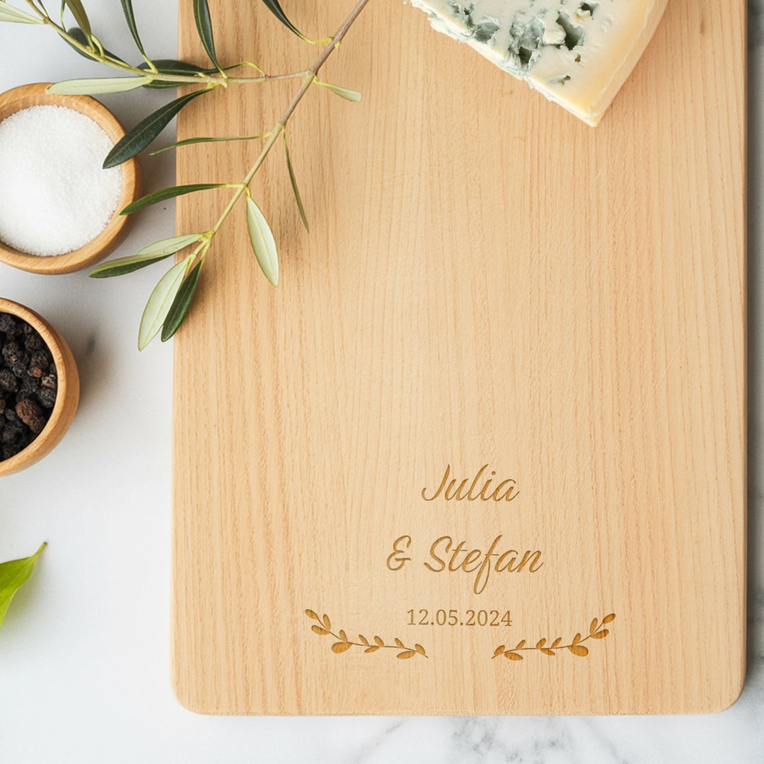 Personalisiertes Schneidebrett "Hochzeit"