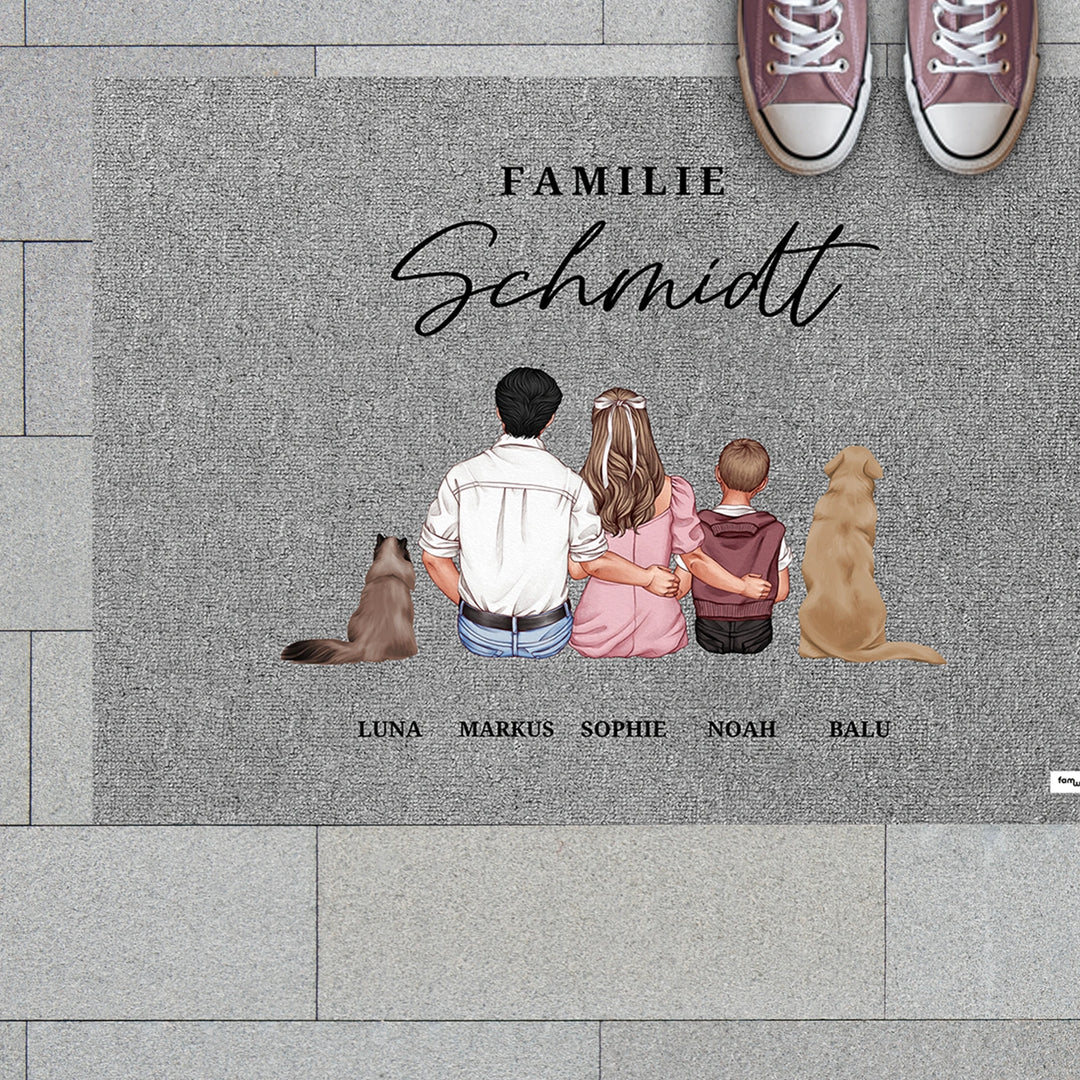 Personalisierte Fußmatte "Familie"