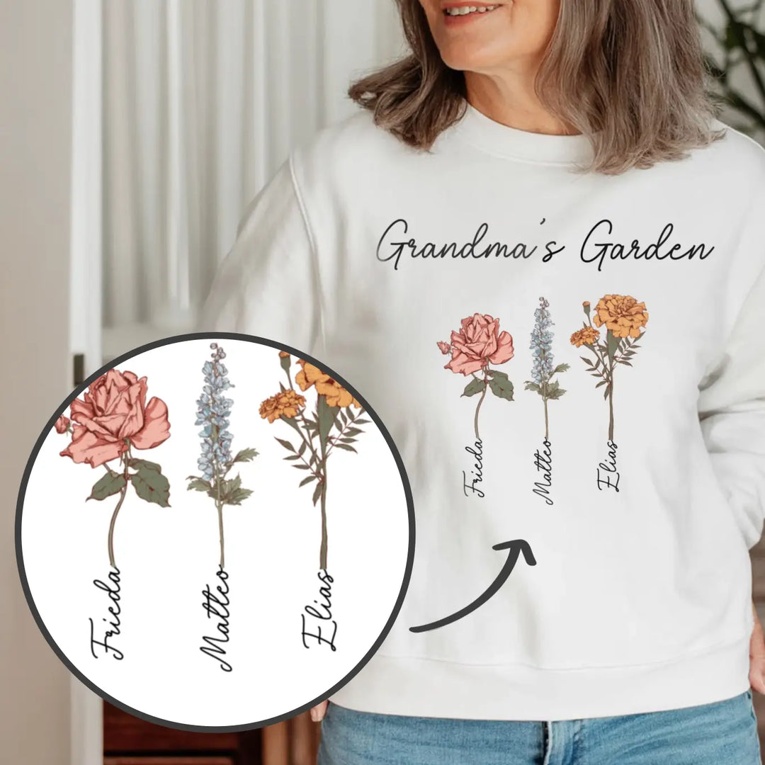 Personalisierter Sweater "Omas Garten"