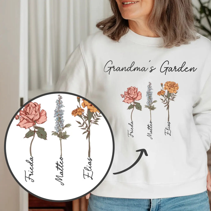 Personalisierter Sweater "Omas Garten"